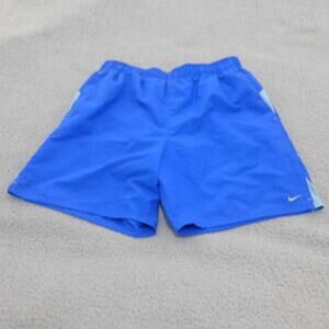 Nike Swim Trunks Mens Large Shorts Blue Lined Drawstring Beach Pockets